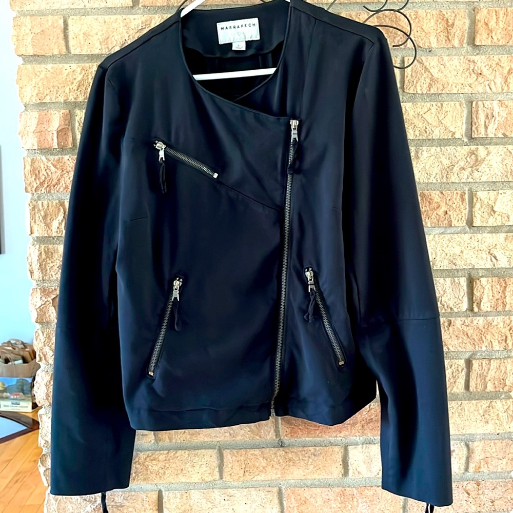 Marrakech moto style black cotton/spandex jacket